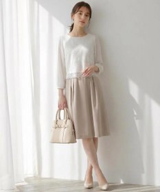 ANY SIS S 【洗える】レースコンビバックサテン ワンピース