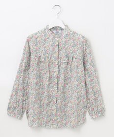 J.PRESS LADIES 【洗える】 LIBERTY Honeydew/Kate&Mil フリルネック ブラウス