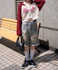 WEGO メッシュラグランニットパーカー