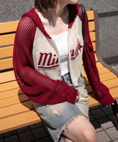 WEGO メッシュラグランニットパーカー