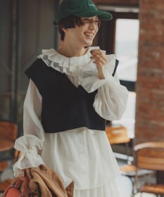 #Newans 【前後着用可能】【高山都さんコラボ】ビッグカラー２WAYブラウス