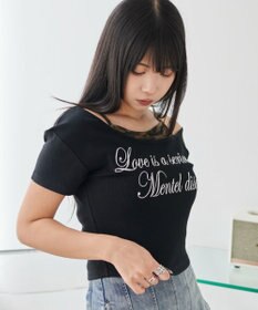 WEGO ドッキングオフショルデザインちびT