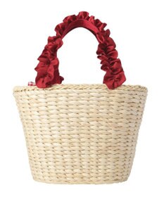 Maison de FLEUR リボンメイズフリルハンドルカゴバッグ