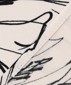 23区 【洗える】ラインフラワープリント フレンチスリーブ ブラウス