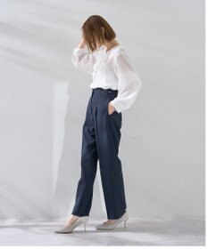 YECCA VECCA サイドベルテッドハイウエストパンツ