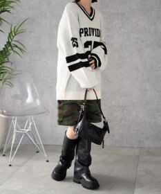 WEGO ナンバリングラインフラッフィーニット