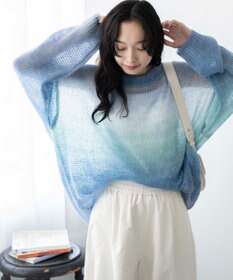 WEGO グラデーションメッシュニット