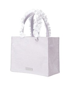 Maison de FLEUR ブルーマニアフリルハンドルスクエアトートバッグ