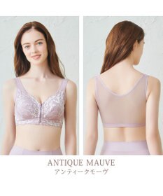 BRADELIS New York 【BRADELIS NewYork peace / ノンワイヤー・フロント留め・スッキリ着痩せ】細く見えるフロントファスナーブラ23 S～5L