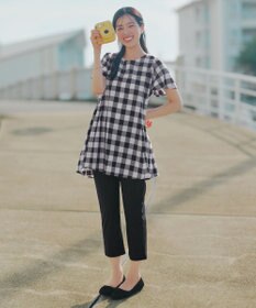 Tiaclasse L 【おのののかさん着用】半袖＆七分袖選べる袖丈バックフレアチュニック