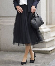 J.PRESS LADIES 【2way】リバーシブル チュール スカート ブラック系