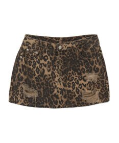 WEGO ダメージレオパードミニスカパン