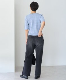 AMERICAN HOLIC ケーブル５分袖ニットプルオーバー