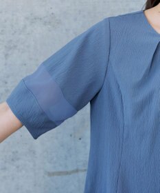 Tiaclasse シフォンランタンスリーブチュニック