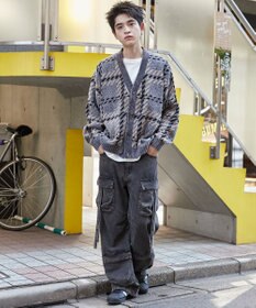 WEGO ベロアモールパターンカーディガン