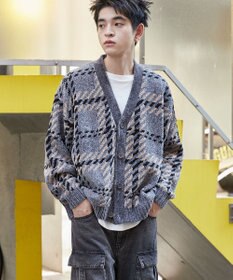 WEGO ベロアモールパターンカーディガン