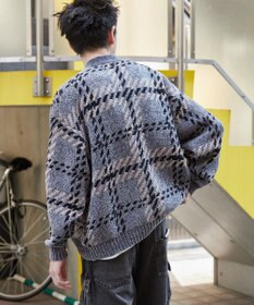 WEGO ベロアモールパターンカーディガン