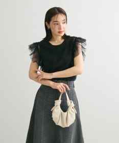 Green Parks ・swing by チュールレイヤーノースリーブニット