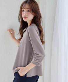 Tiaclasse L 【洗える】リボン袖ポンチトップス