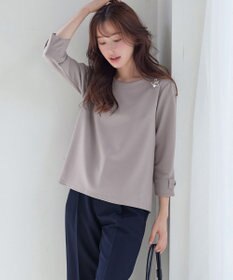 Tiaclasse 【洗える】リボン袖ポンチトップス
