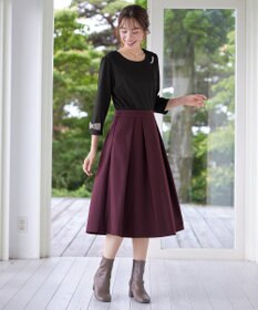 Tiaclasse 【洗える】リボン袖ポンチトップス