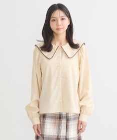 earth music&ecology 配色ピコレースブラウス