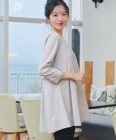 Tiaclasse L 【おのののかさん着用】半袖＆七分袖選べる袖丈バックフレアチュニック