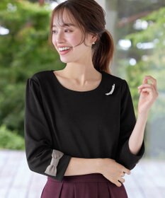 Tiaclasse 【洗える】リボン袖ポンチトップス