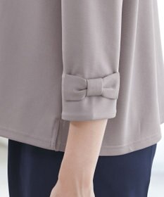 Tiaclasse L 【洗える】リボン袖ポンチトップス