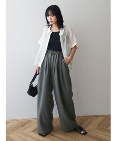 Green Parks シアーストライプショート丈シャツ