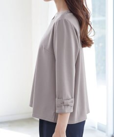 Tiaclasse 【洗える】リボン袖ポンチトップス