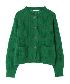 Green Parks ケーブル釦ニットカーディガン