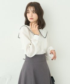 earth music&ecology 配色ピコレースブラウス