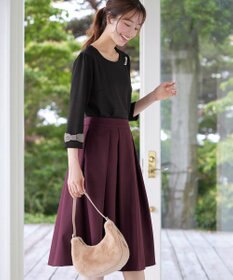 Tiaclasse 【洗える】リボン袖ポンチトップス