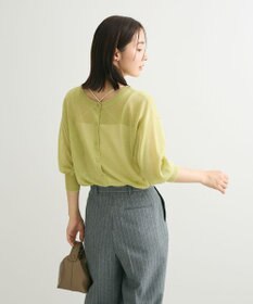 Green Parks ２ｗａｙ　７分袖ブライトシアーニットプルオーバー