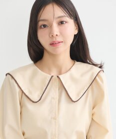 earth music&ecology 配色ピコレースブラウス