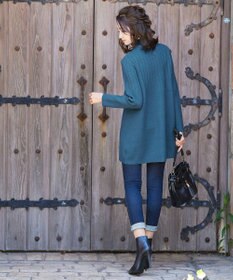 Tiaclasse L 【洗える】もっちり柔らかいハーフリブニットチュニック