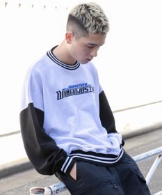 WEGO ヘビーウエイト刺繍バイカラープルオーバー