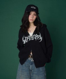 WEGO 【ユニセックス着用ITEM】ワッフルグラフィックカットZIPパーカー