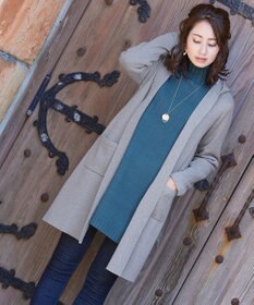 Tiaclasse L 【洗える】もっちり柔らかいハーフリブニットチュニック