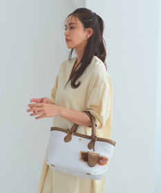 TOPKAPI 【Breath TOPKAPI】サングラスホルダー付き レザーコンビ カゴバッグ M