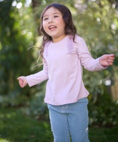 ANY KIDS チュールフリル 長袖Tシャツ