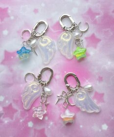 WEGO ミックスカラースターエンジェルキーホルダー