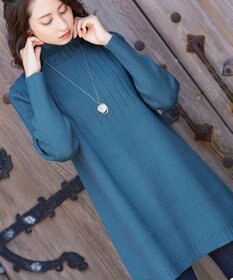 Tiaclasse L 【洗える】もっちり柔らかいハーフリブニットチュニック