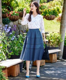 Tiaclasse L 【新色追加・洗える】幅広く活躍が期待できるレース切替スカート