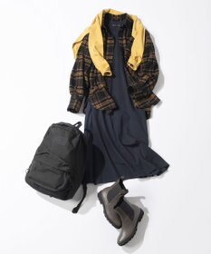 23区 L 【洗える/吊り干しOK】ヴィスコースストレッチ  バックデザイン ニットワンピース