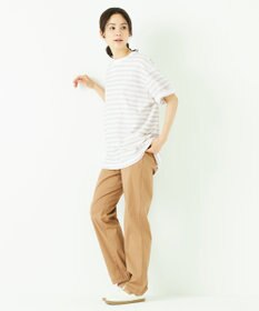 JOSEPH ABBOUD MOUNTAIN 【SPACE】OGリネンボーダー Tシャツ