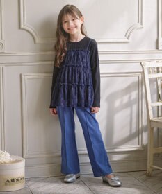 組曲 KIDS 【110-140㎝】スノウレースレイヤード トップス