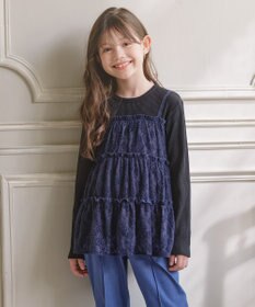 組曲 KIDS 【110-140㎝】スノウレースレイヤード トップス