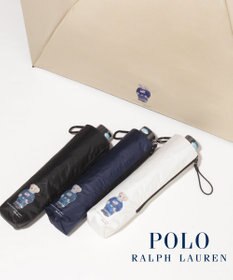 MOONBAT 【WEB限定/遮光率100%/遮熱/UV/耐風】POLO RALPH LAUREN（ポロ ラルフローレン）晴雨兼用日傘 ポロベア 無地 折りたたみ傘